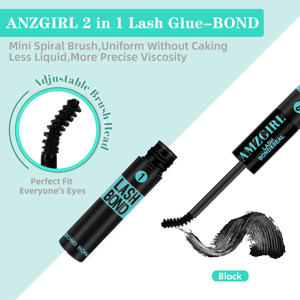 AMZGIRL LASH waterproof lash glue close-up ready for wear.