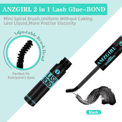 AMZGIRL LASH waterproof lash glue close-up ready for wear.