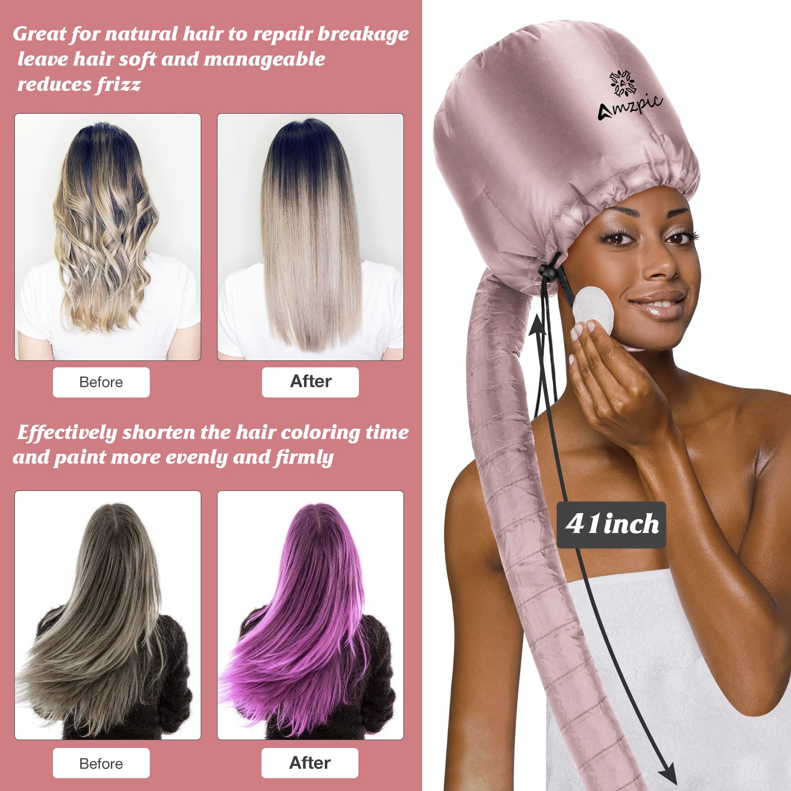 Amzpic compatible with curlers and clips for flexible styling.