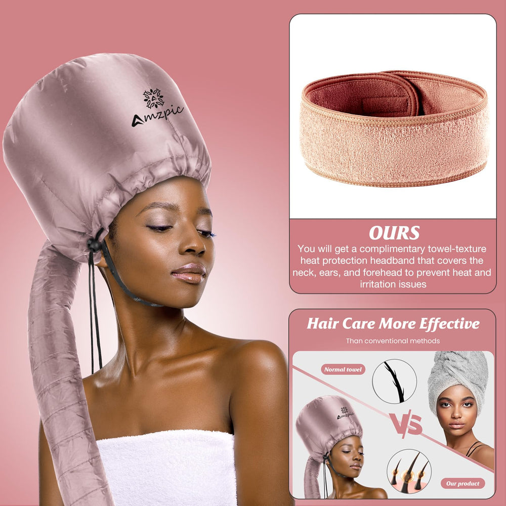 Amzpic heat protection headband shields neck and ears for longer conditioning sessions.