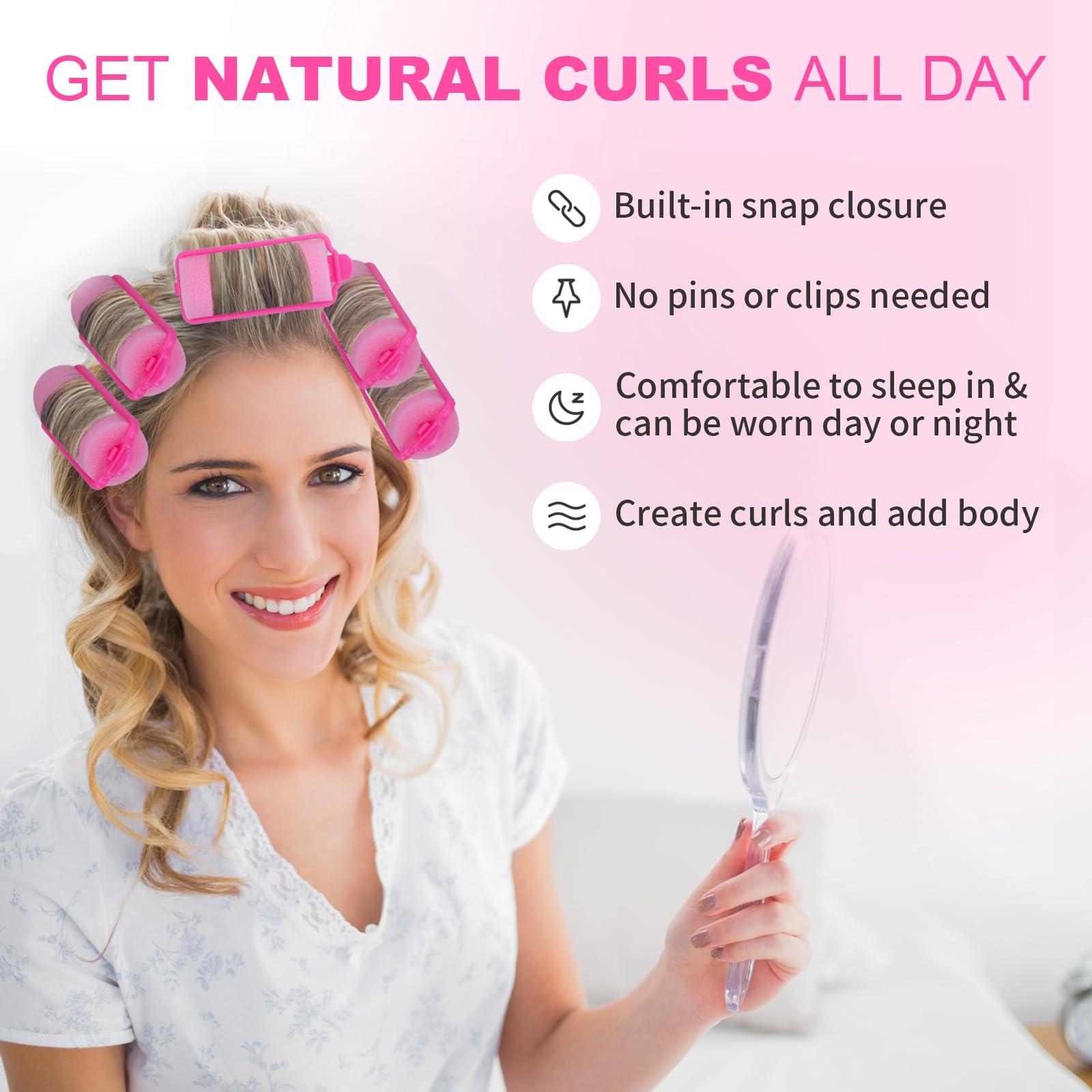 Amzpus overnight use rollers for frizz-free, heat-free results