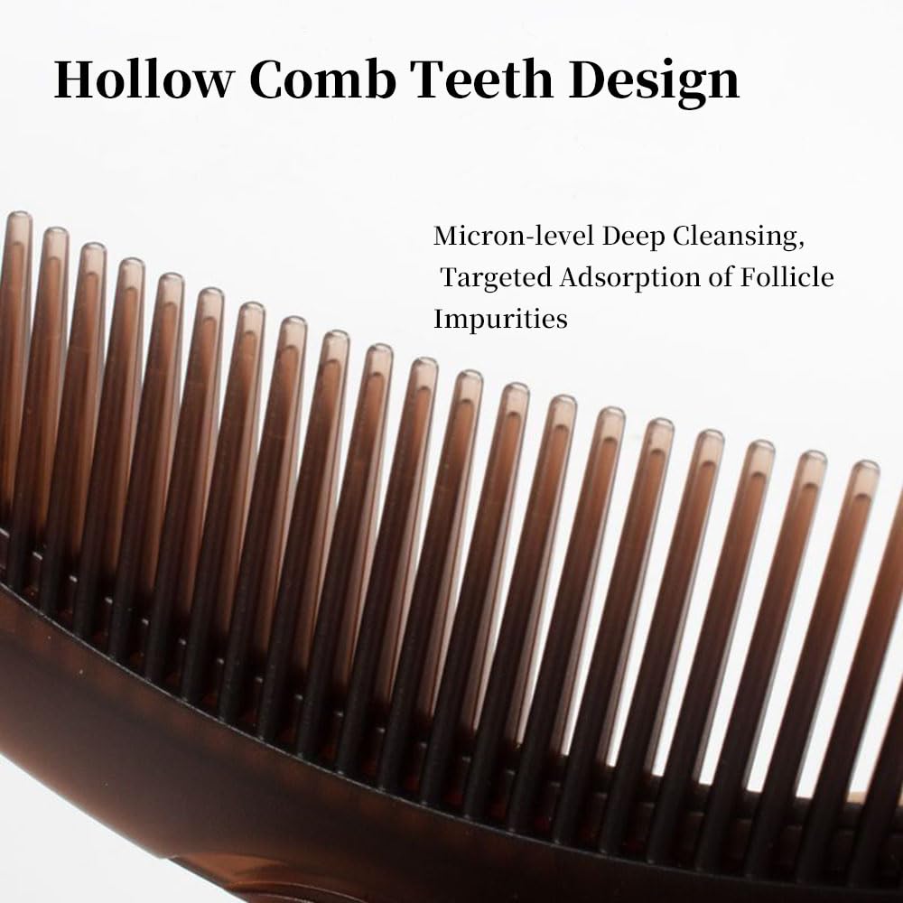 AMZWISH close-up of hollow teeth collecting hair and oil during use