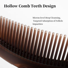 AMZWISH close-up of hollow teeth collecting hair and oil during use