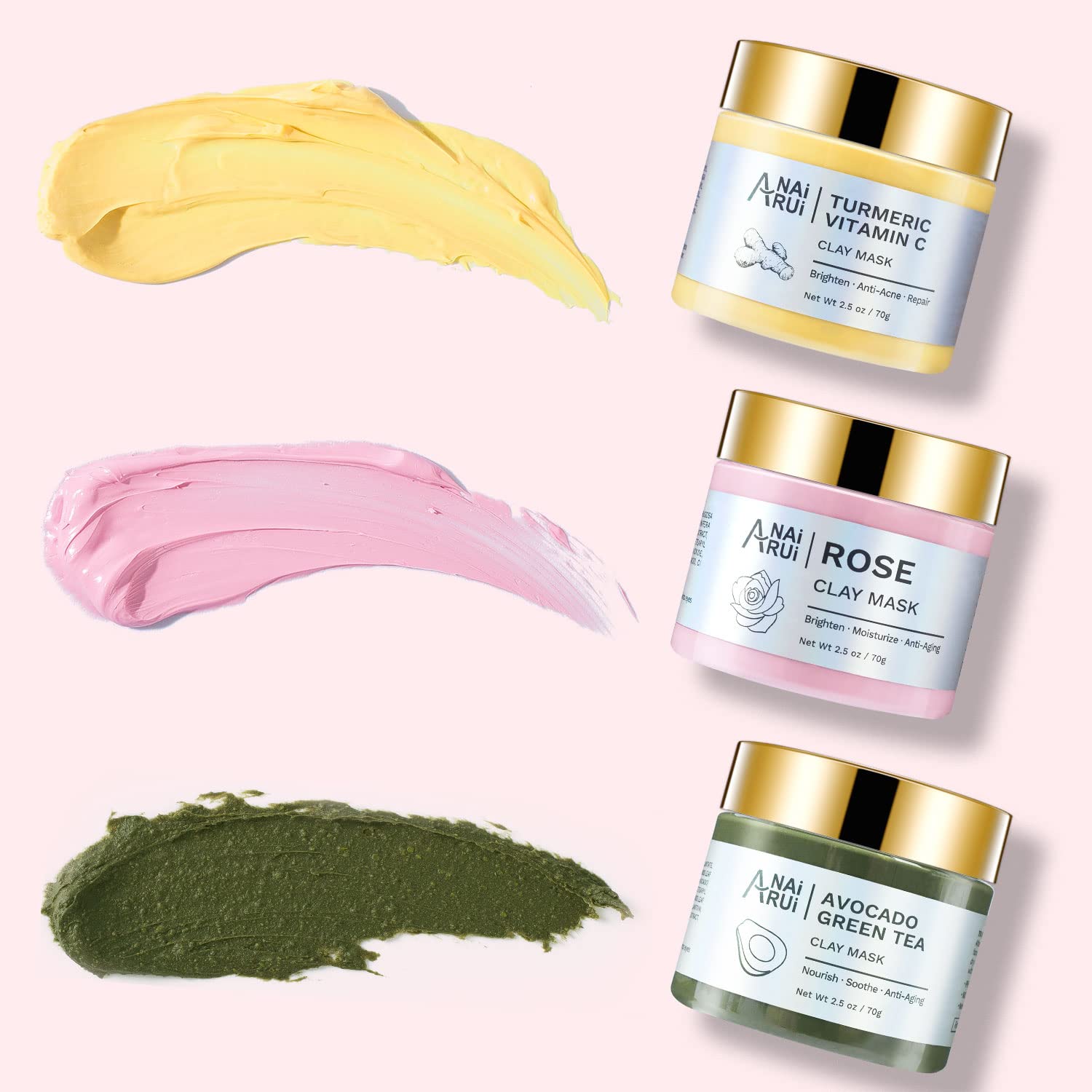 ANAI RUI Avocado Green Tea mud mask hydrates and calms skin.