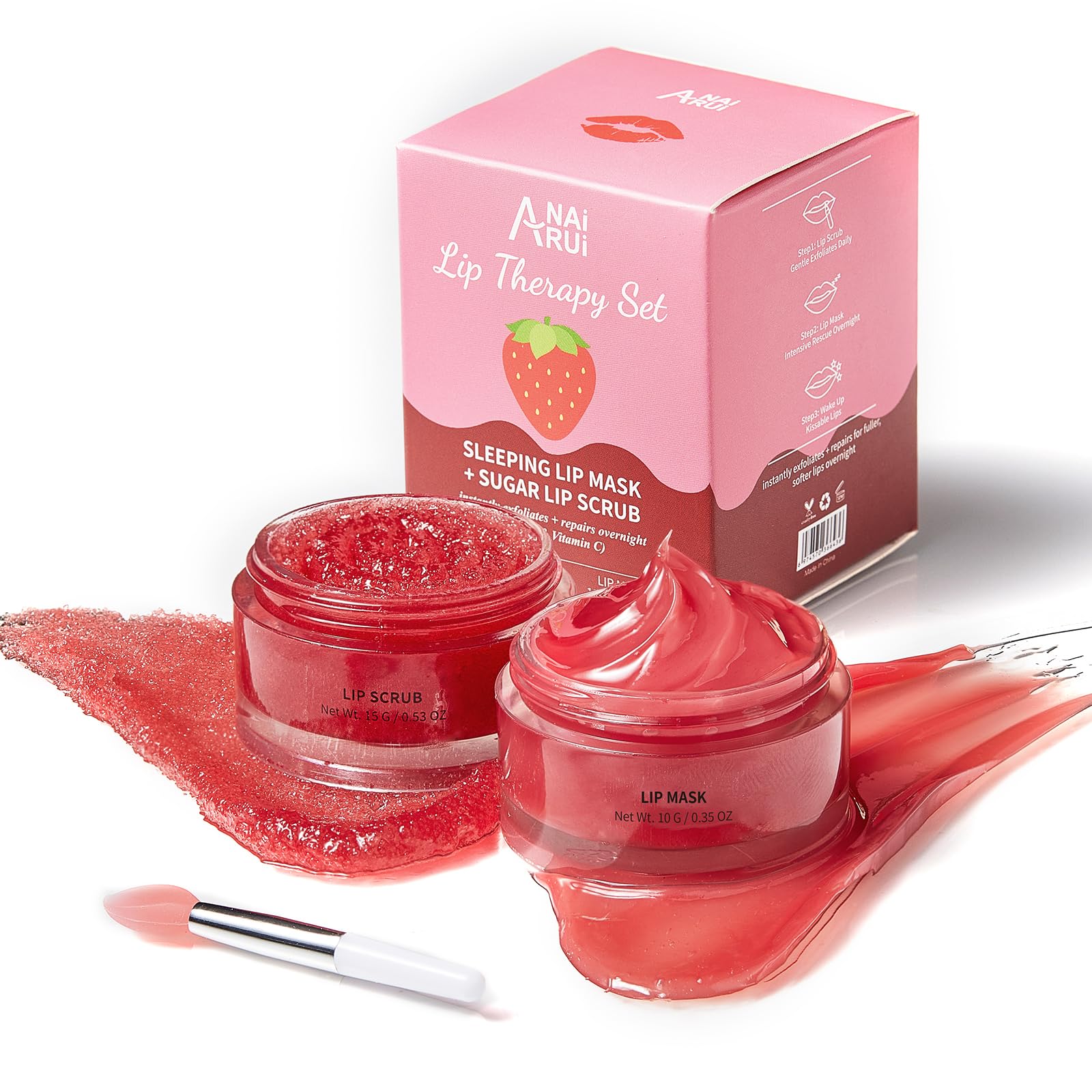 ANAI RUI exfoliante de labios azúcar, exfolia suavemente para labios suaves