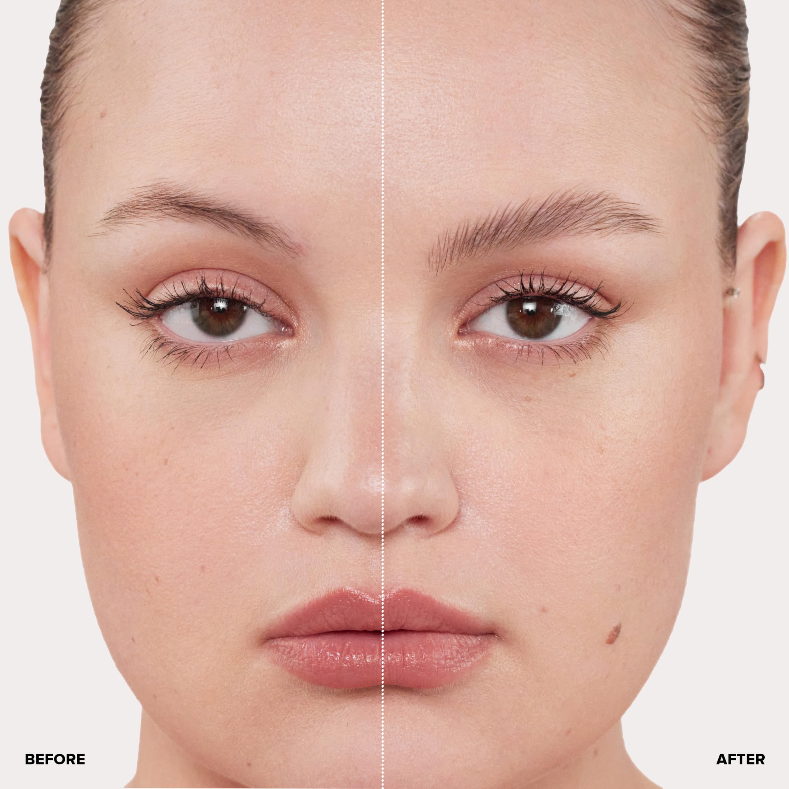 Anastasia Beverly Hills Clear Brow Gel applicator brush applying clear gel to control brow hairs.