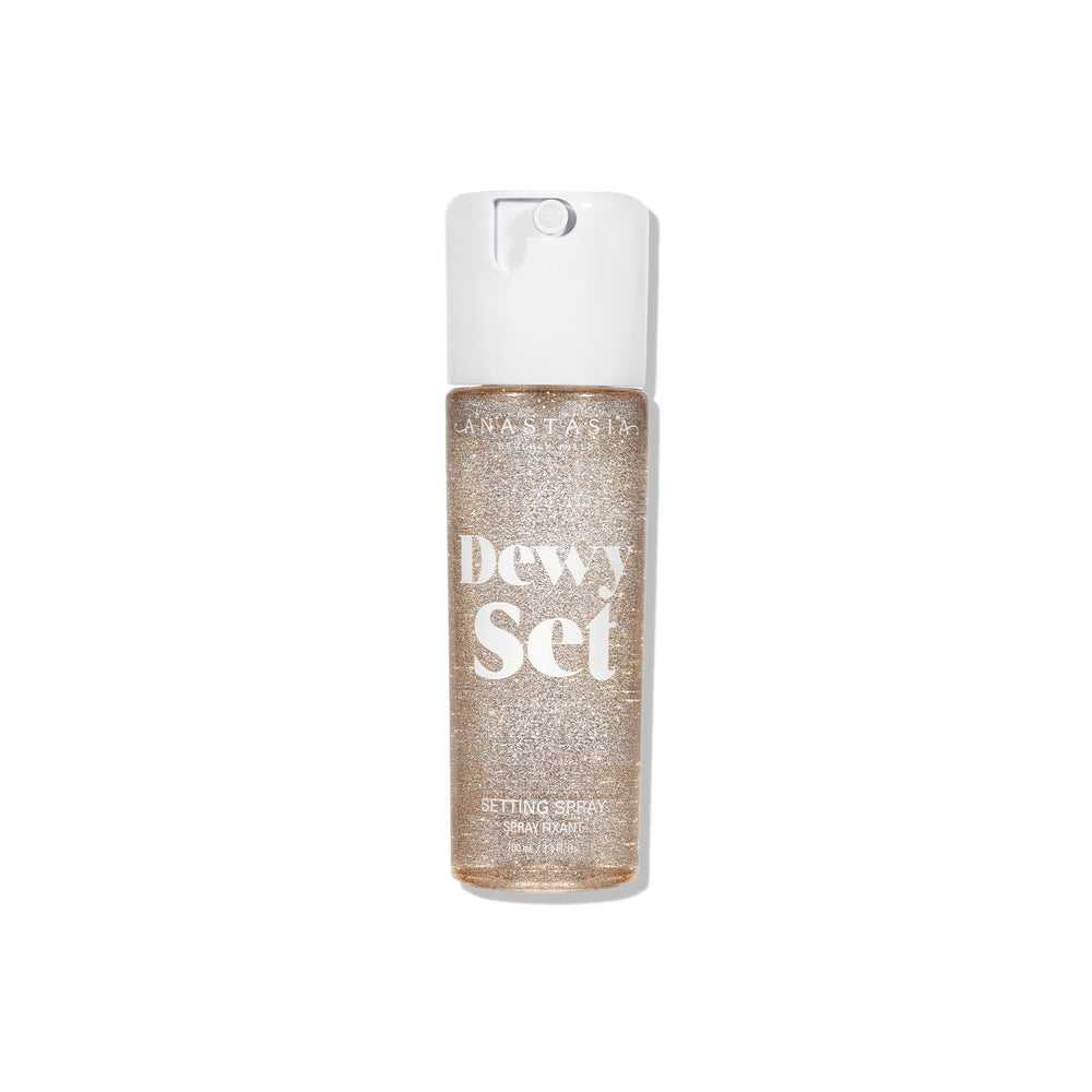 Anastasia Beverly Hills Dewy Set bottle pour showing weightless hydration