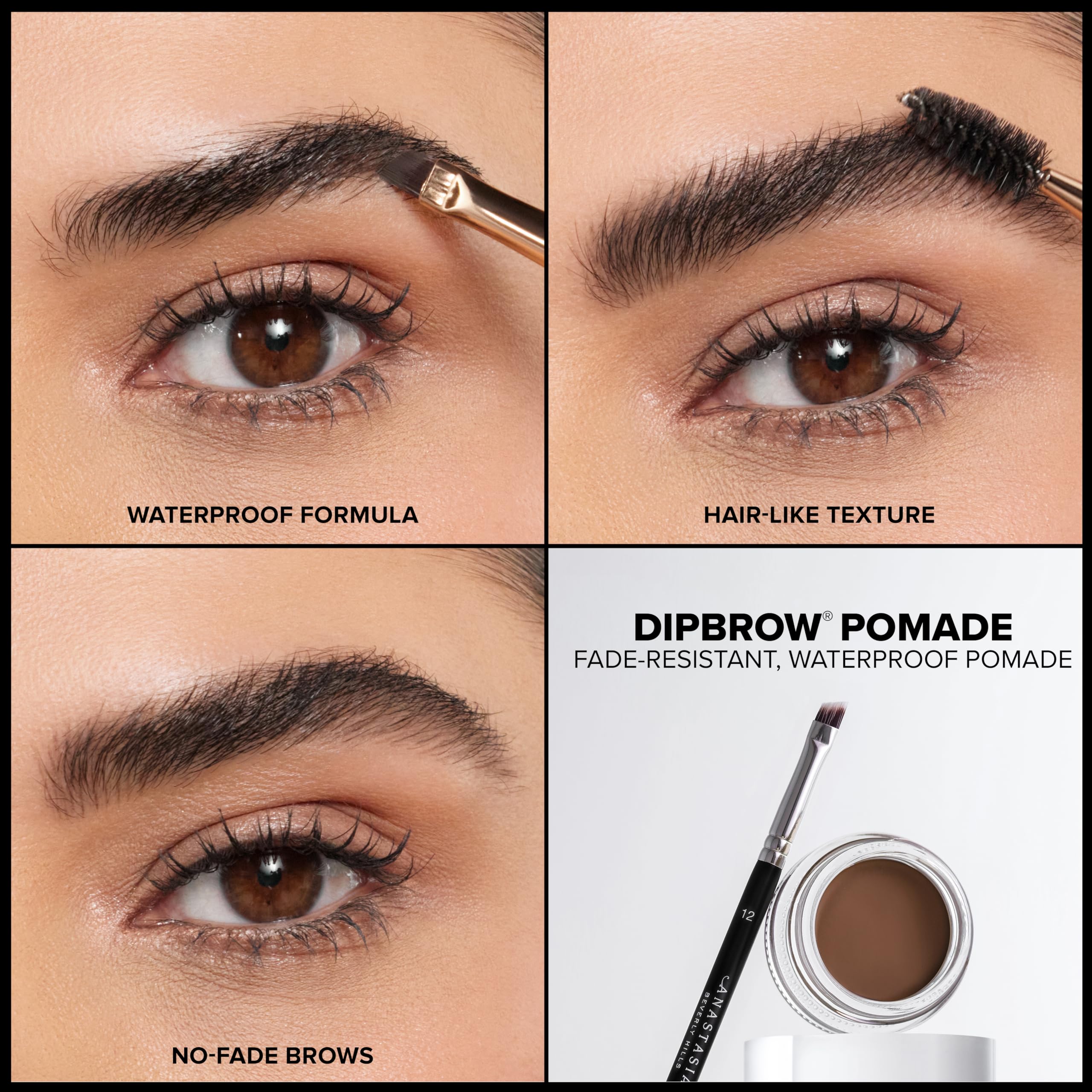 Application flow of DIPBROW Pomade Auburn for precise brow color
