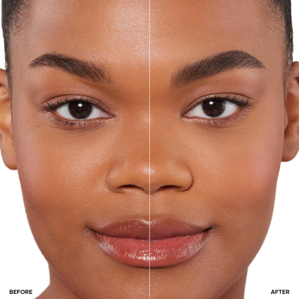 Waterproof sheen of DIPBROW Pomade Auburn in humid conditions