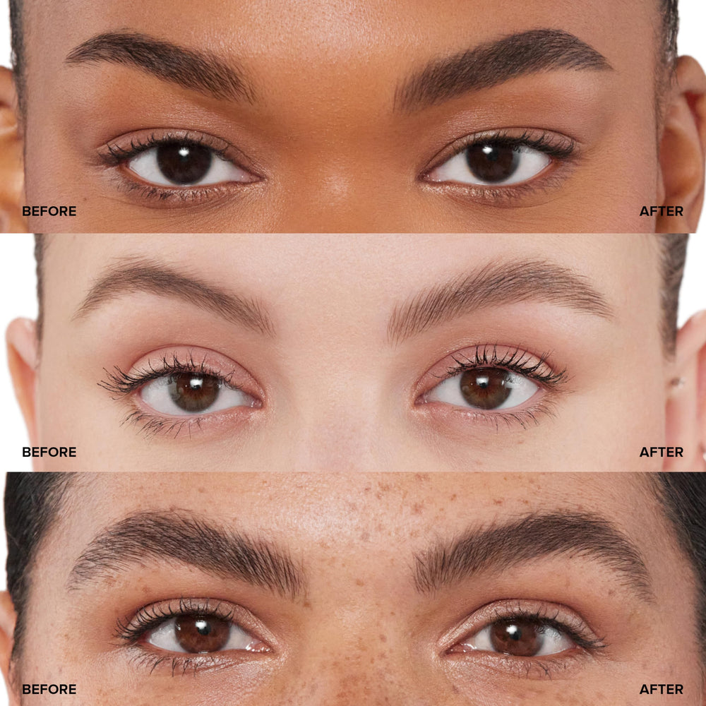 Wear test of DIPBROW Pomade Auburn demonstrating smudge-proof finish