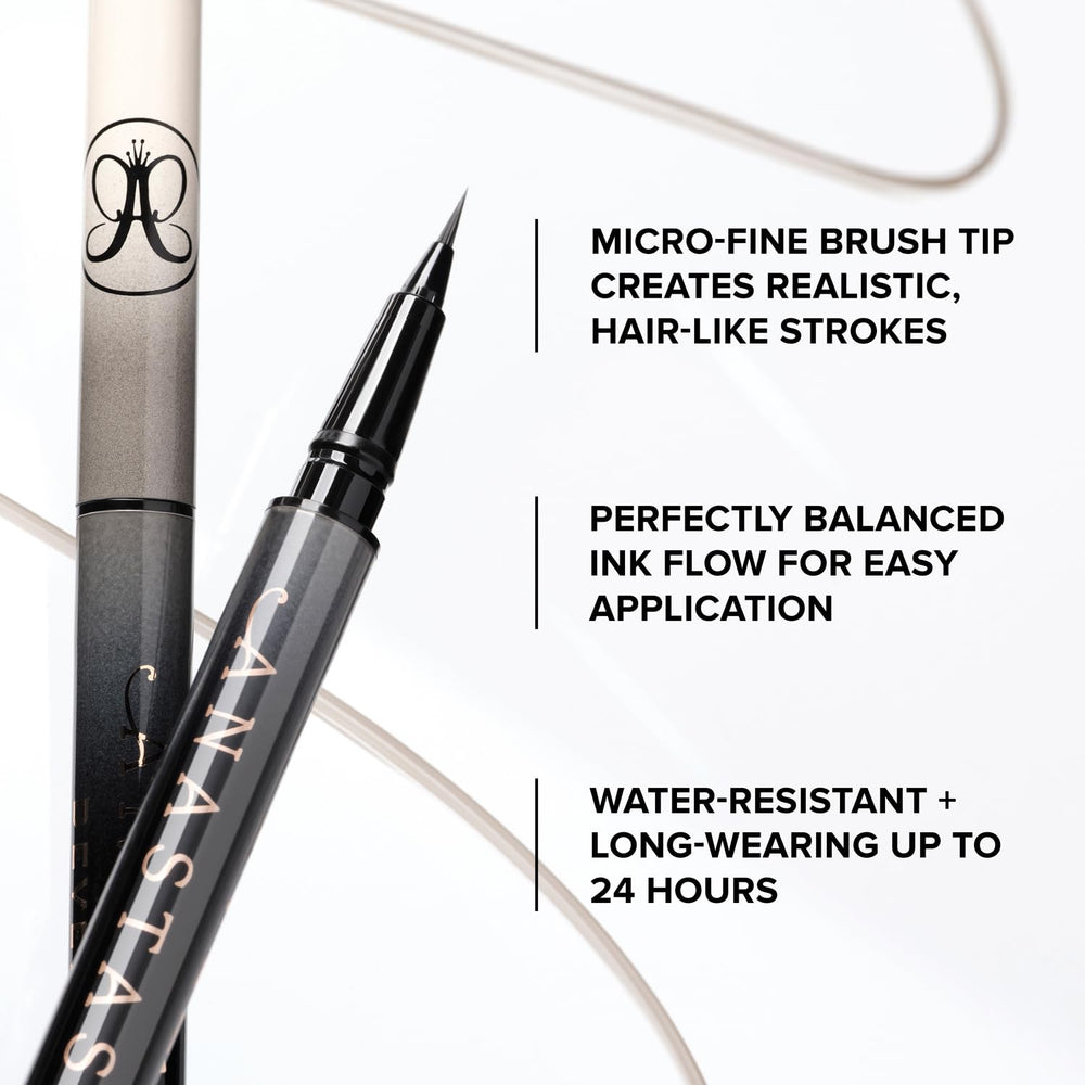 Anastasia Beverly Hills MicroStroke Brow Pen application on brows for precise control.