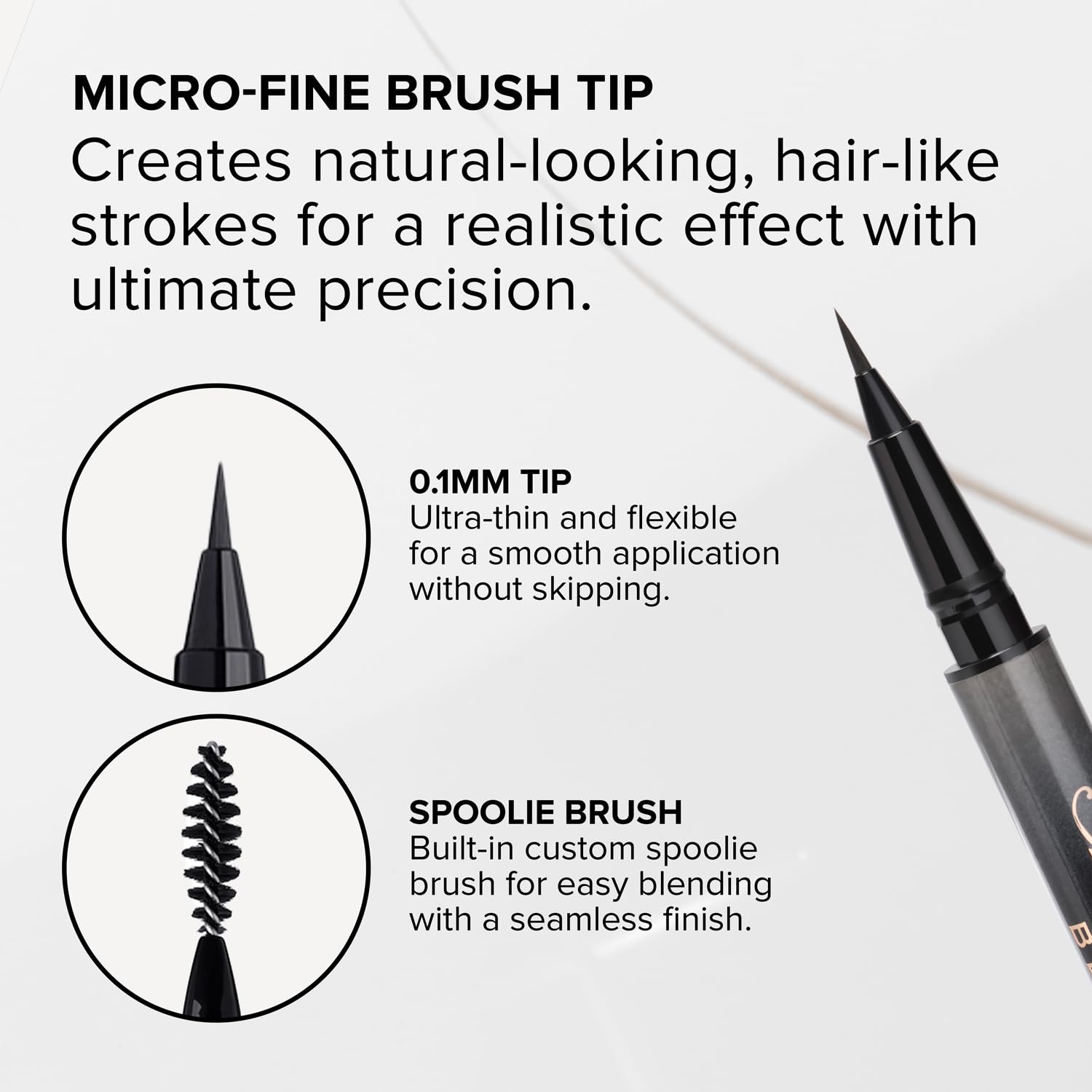 Anastasia Beverly Hills MicroStroke Brow Pen natural definition with buildable color.