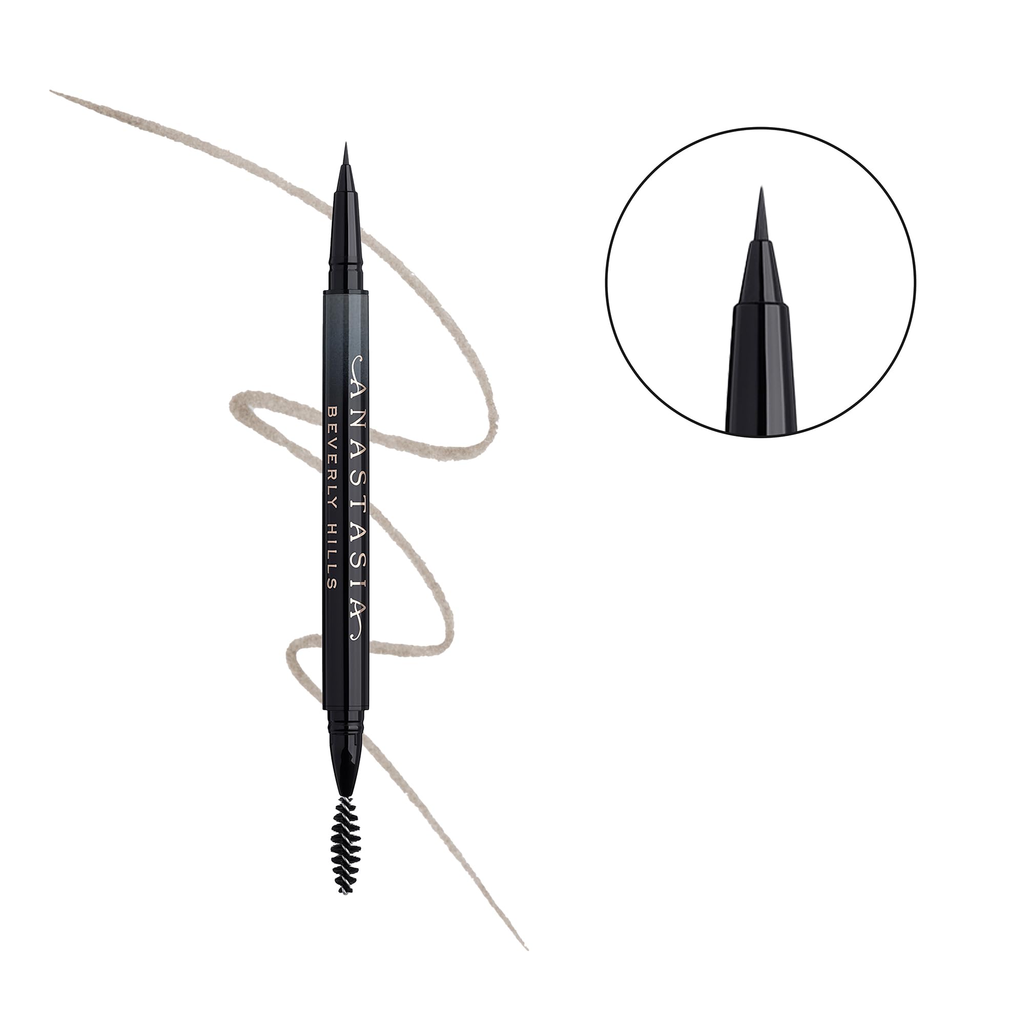 Anastasia Beverly Hills MicroStroke Brow Pen tip captures micro hairs for realistic brows.
