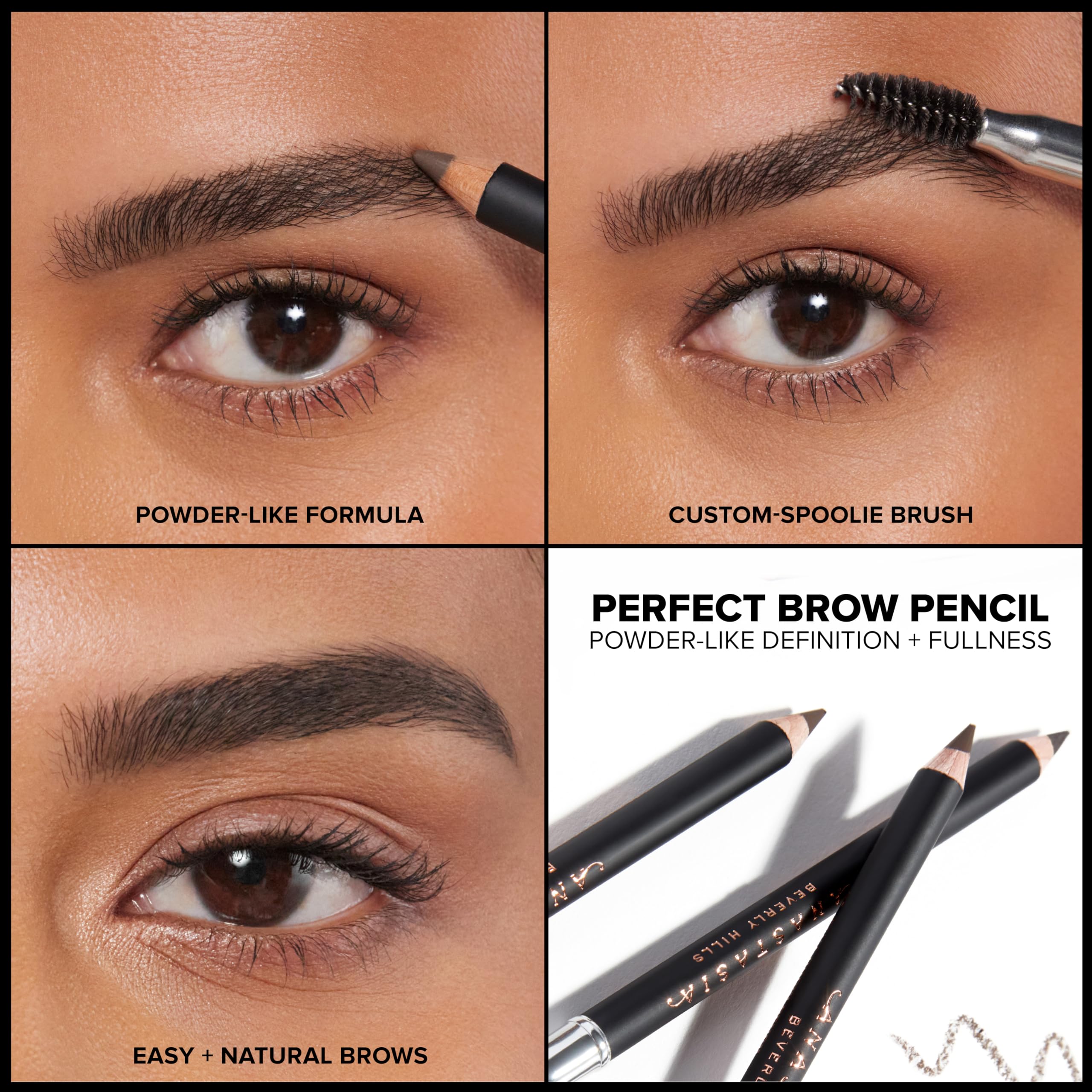 Anastasia Beverly Hills Perfect Brow Pencil Taupe arched brows example.