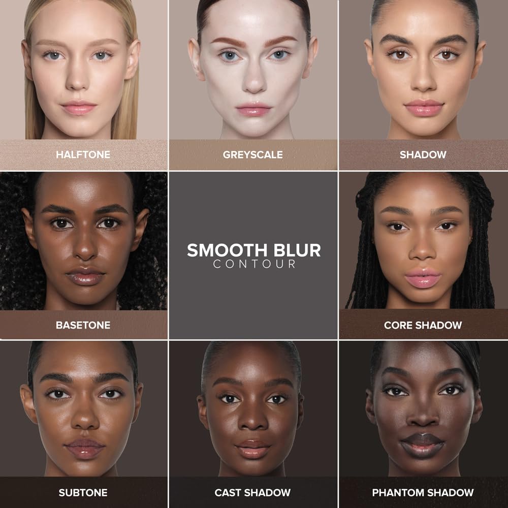 Anastasia Beverly Hills Smooth Blur Contour Stick Shadow, swatches on skin show cool-toned depth.