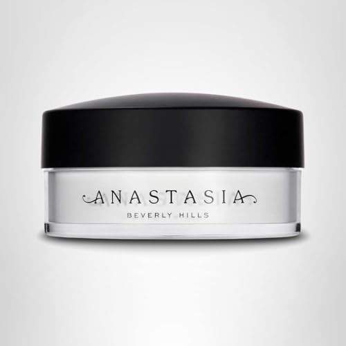 Anastasia Beverly Hills translucent powder on nose and chin, reducing shine for a soft matte look.