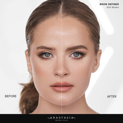 Model wearing Brow Definer Blonde for naturally defined, grooming-ready brows