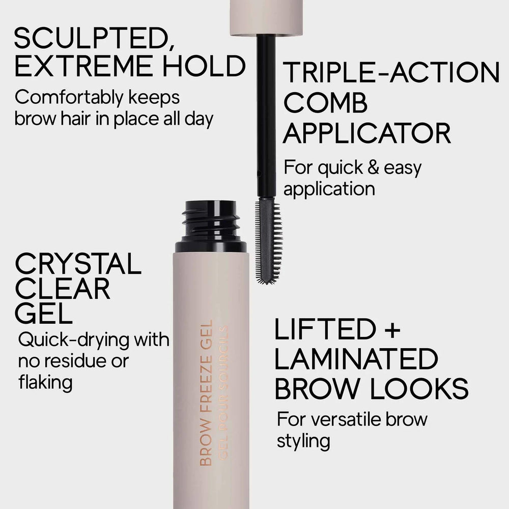 Anastasia Brow Freeze Gel on brow arch demonstrating precision shaping and lift.