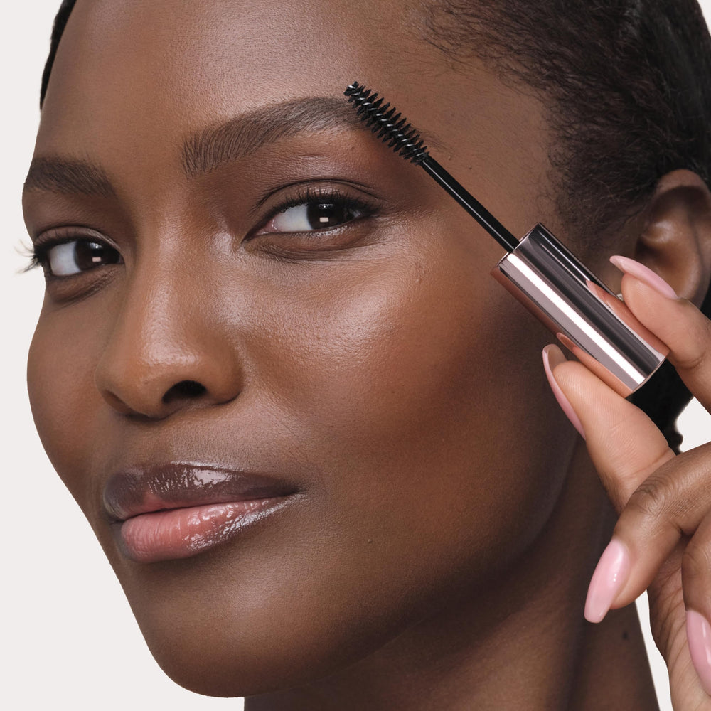 Anastasia Clear Brow Gel on brows delivering transparent hold for a neat look.