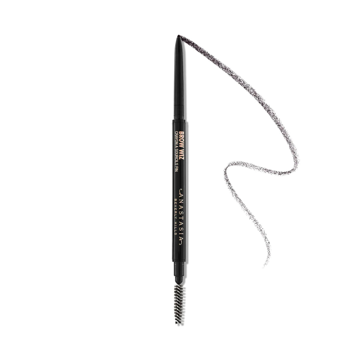 Anastasia Brow Wiz Ebony pencil tip closeup showing precise brow outlining
