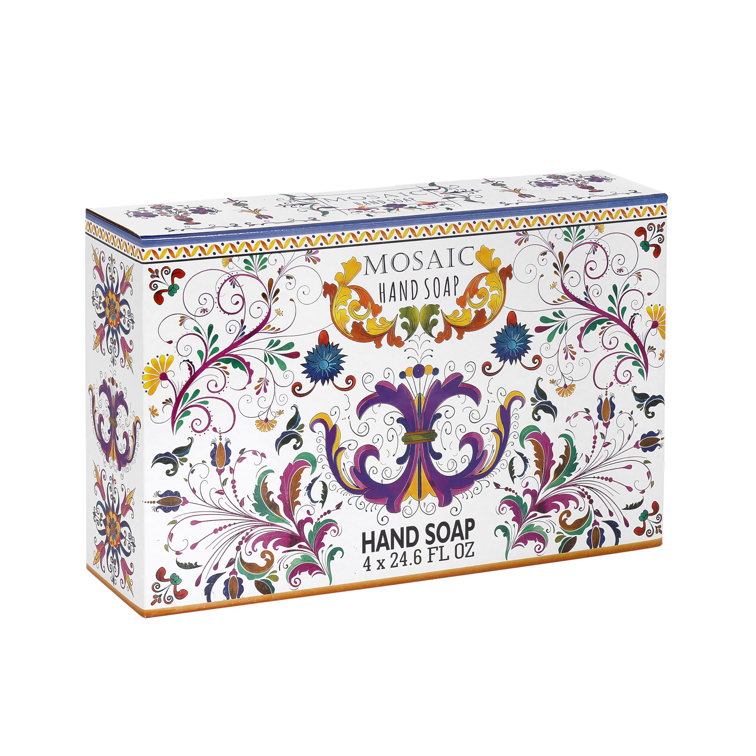 AnatoliaDaphne Mosaic Peppermint and Eucalyptus hand soap bottle pour for a refreshing cleanse.