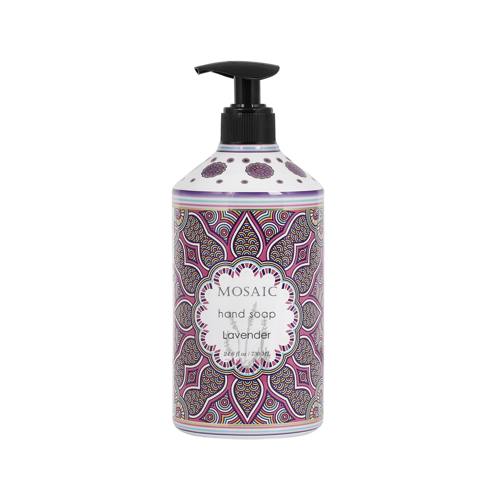 AnatoliaDaphne Mosaic four-bottle set displayed on a bathroom counter.