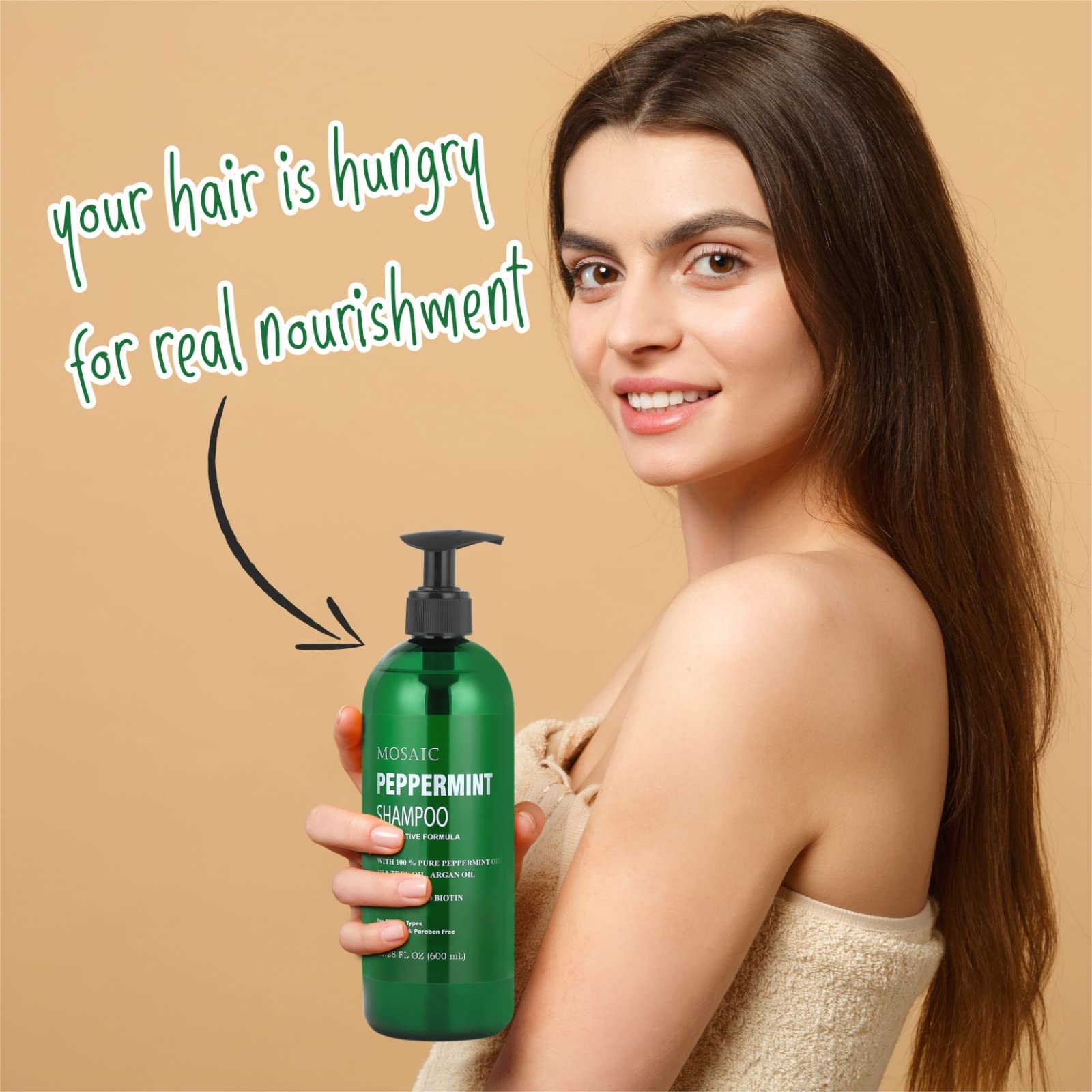 AnatoliaDaphne Peppermint Conditioner applying to damp hair for detangling