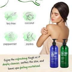 AnatoliaDaphne Tea Tree Body Wash pump demonstrates easy, mess-free dispensing for daily use.