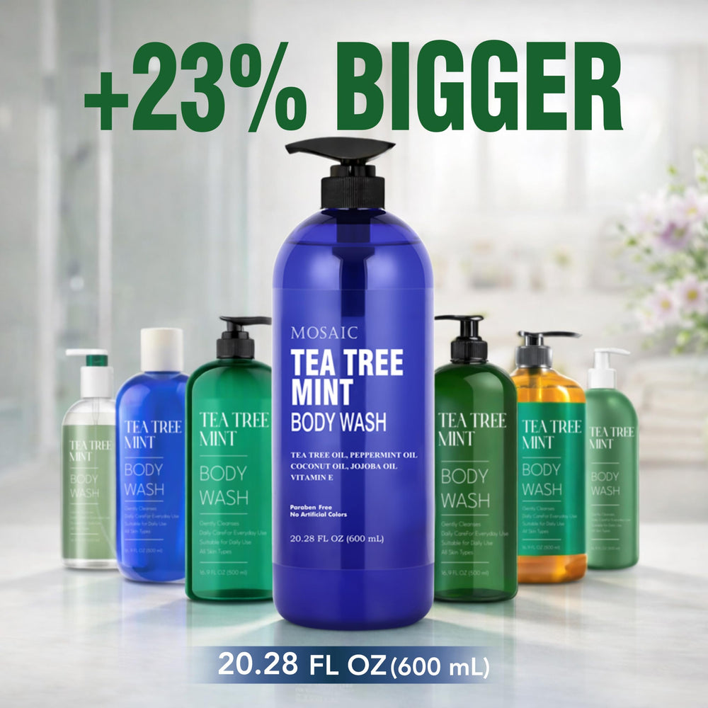 AnatoliaDaphne Tea Tree Mint bottle highlighting added Vitamin E.