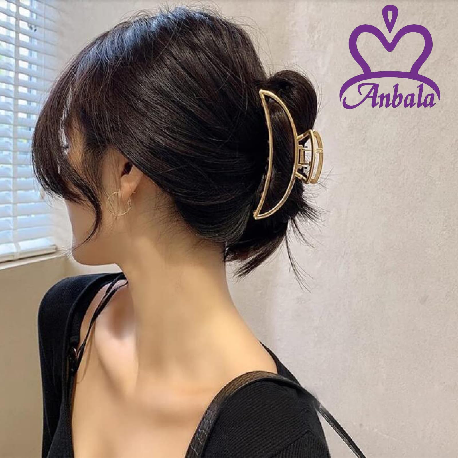 ANBALA gold butterfly hair clip spiral design offers strong grip during activity