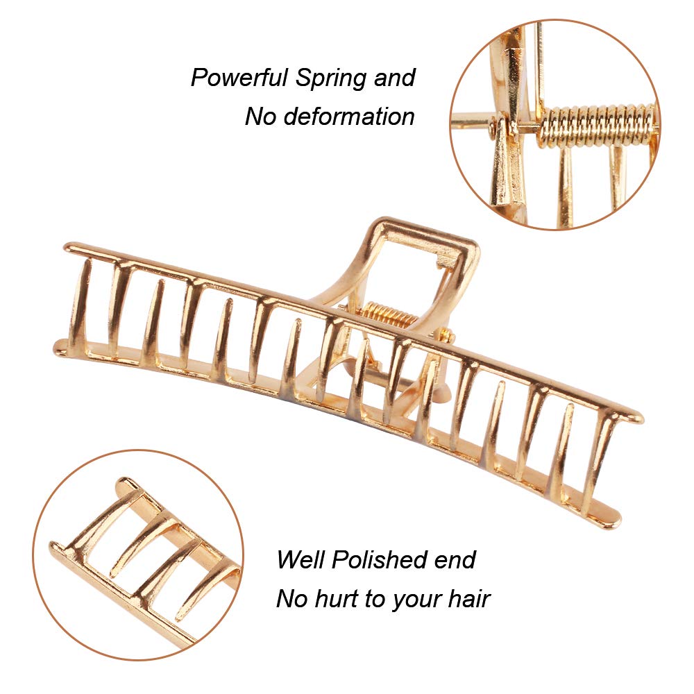 ANBALA gold large claw clip holds thick hair firmly