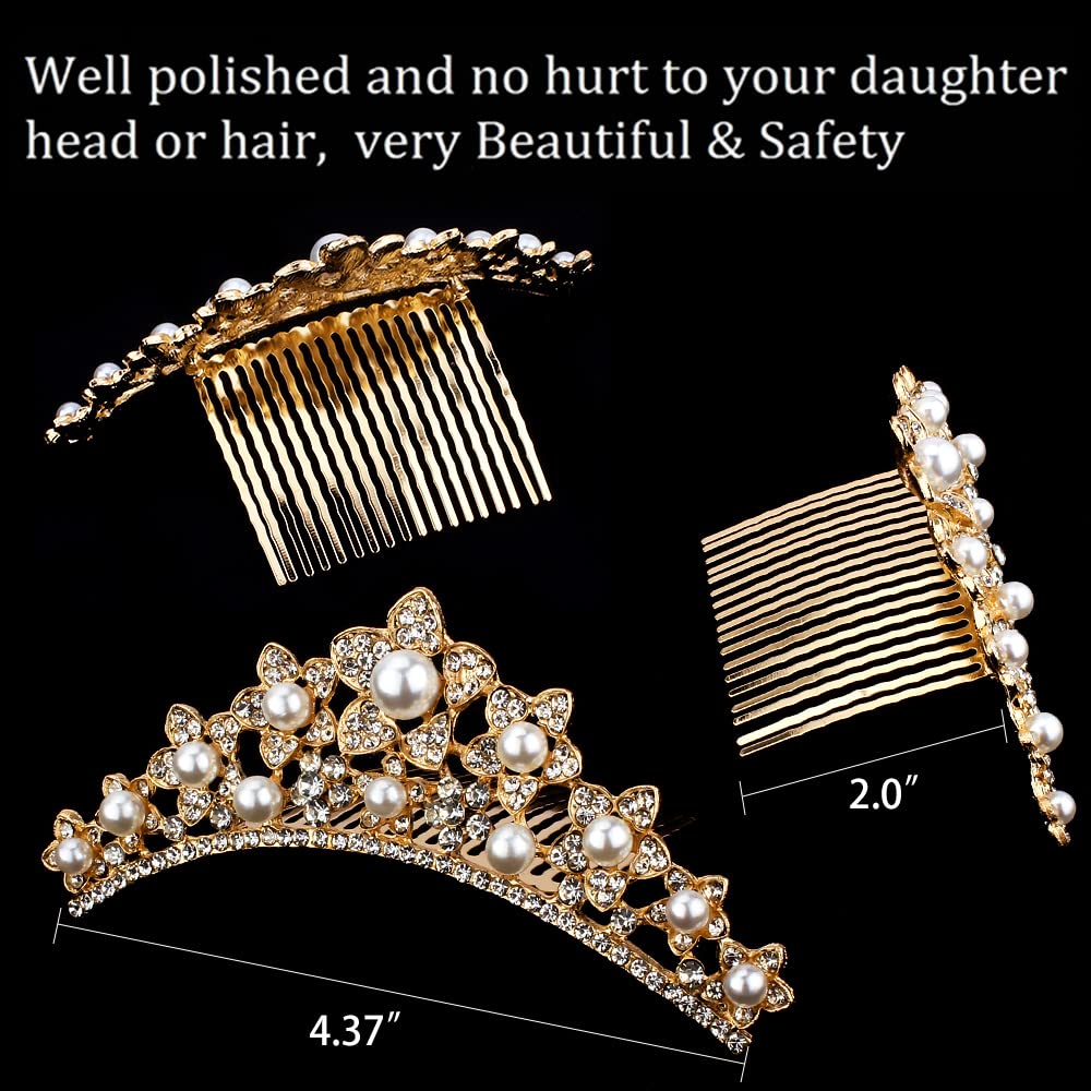 ANBALA tiara mini con cristal: pack de 3 plateadas para fiestas
