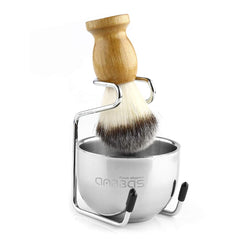 Anbbas 4in1 badger hair shaving brush close-up with silky bristles