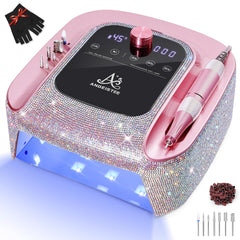 Anbeistee 2-in-1 nail drill lamp front view, compact all-in-one for faster manicures.