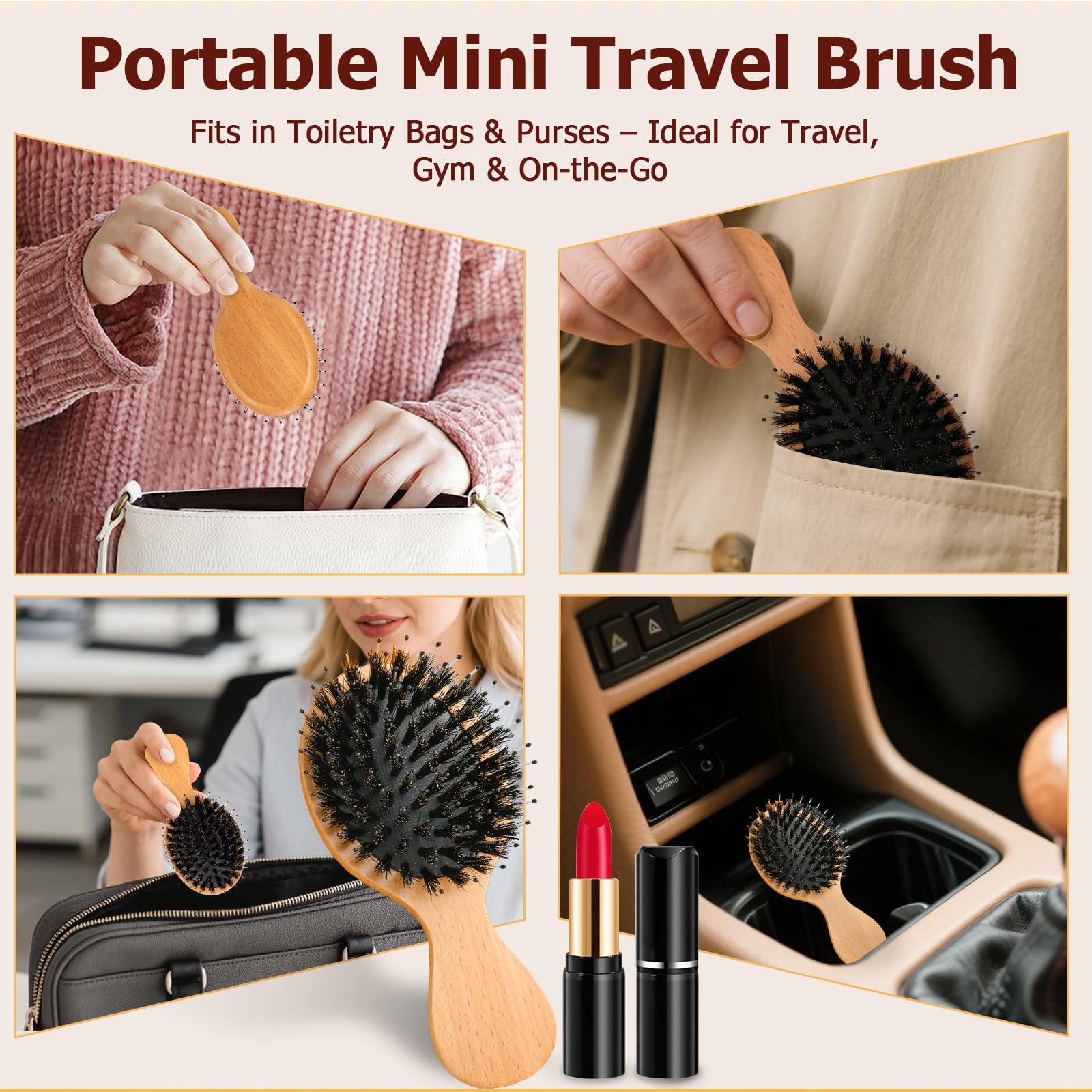 Ancable waterproof storage bag protects bristles during travel.