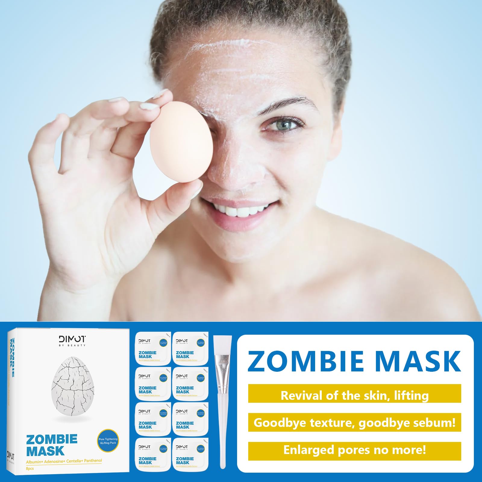 ANCAI Zombie Mask con aloe vera para hidratación suave y frescura.