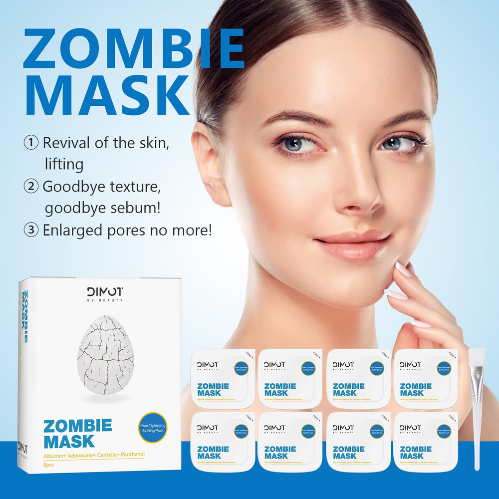ANCAI Zombie Mask con centella asiática para mejor textura y elasticidad percibida.