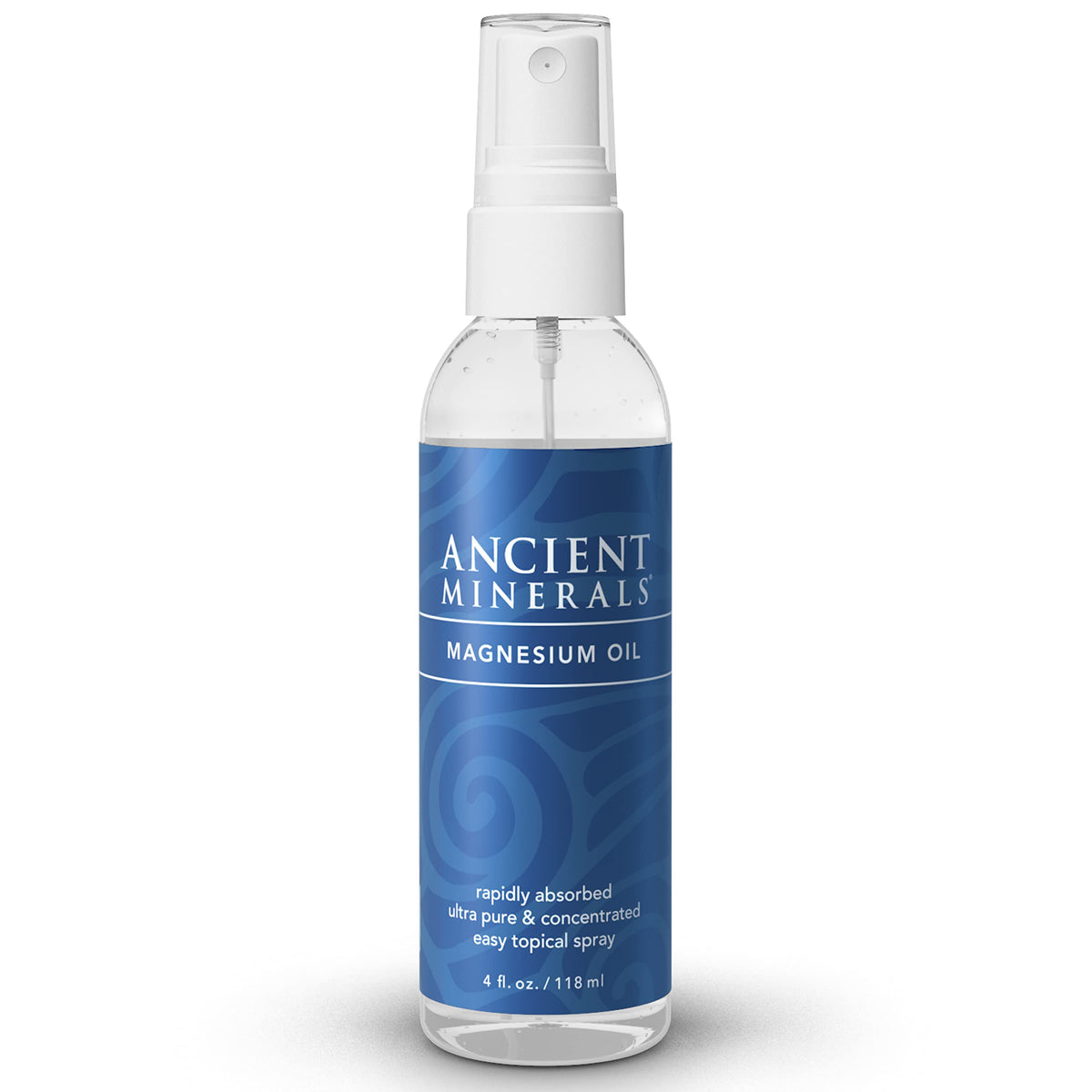 Aerosol de magnesio Ancient Minerals, vista frontal, ideal para uso diario en la piel.