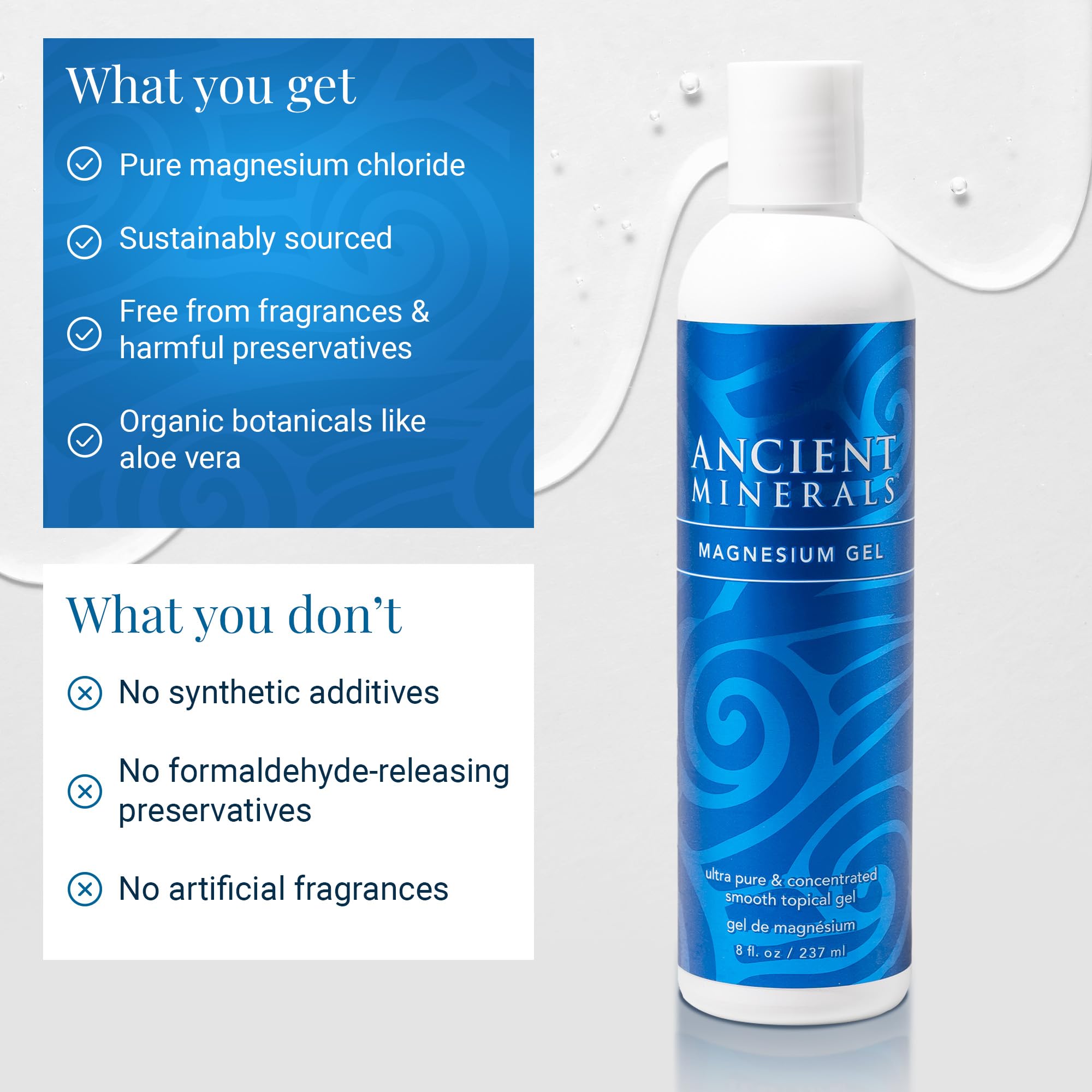 Ancient Minerals Gel para aplicación cutánea localizada y cómoda