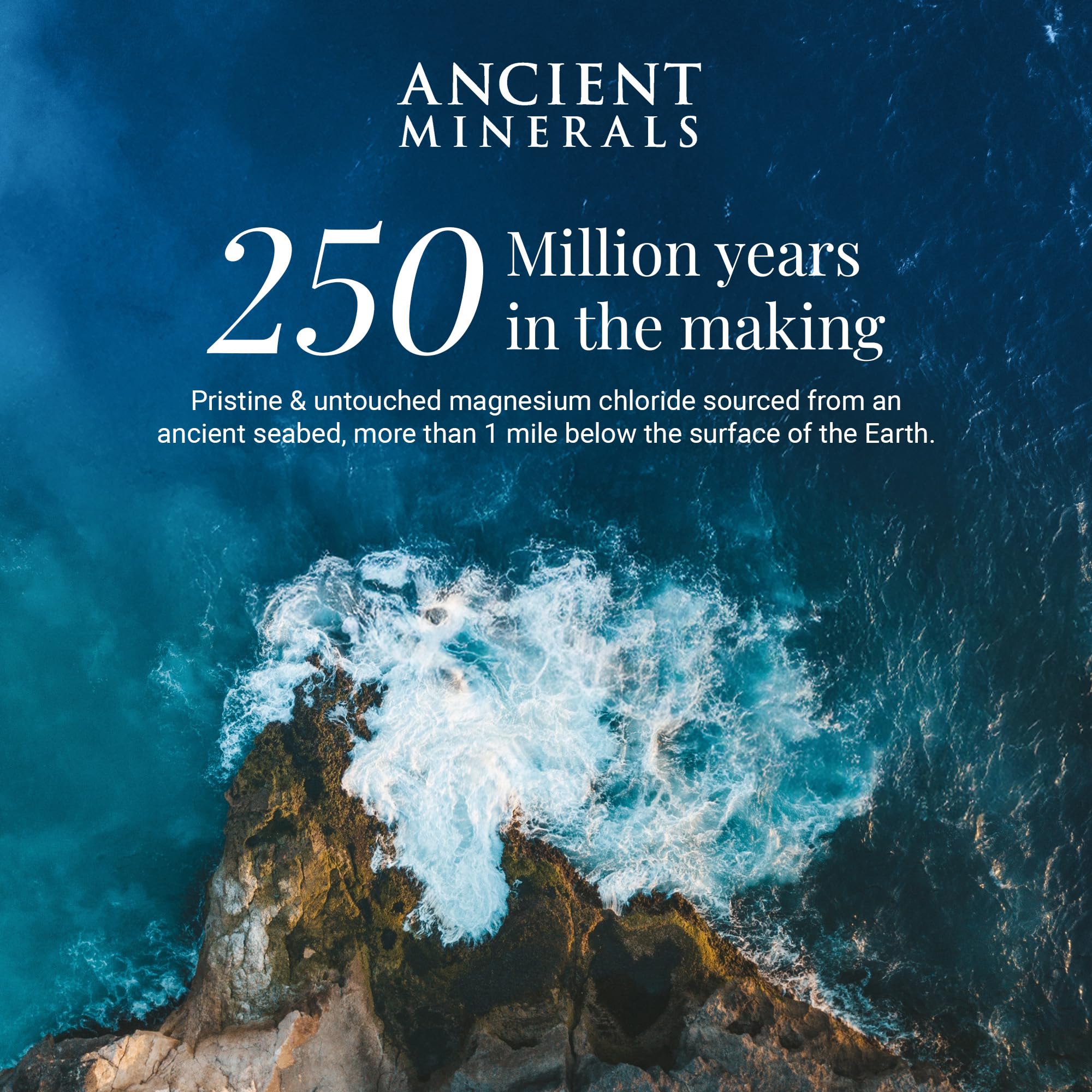 Loción Ancient Minerals presentación de cinco onzas para uso diario.