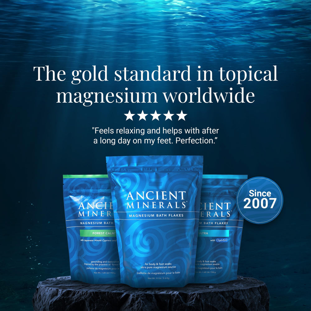 Ancient Minerals, tradición de calidad desde 2007 en uso tópico.