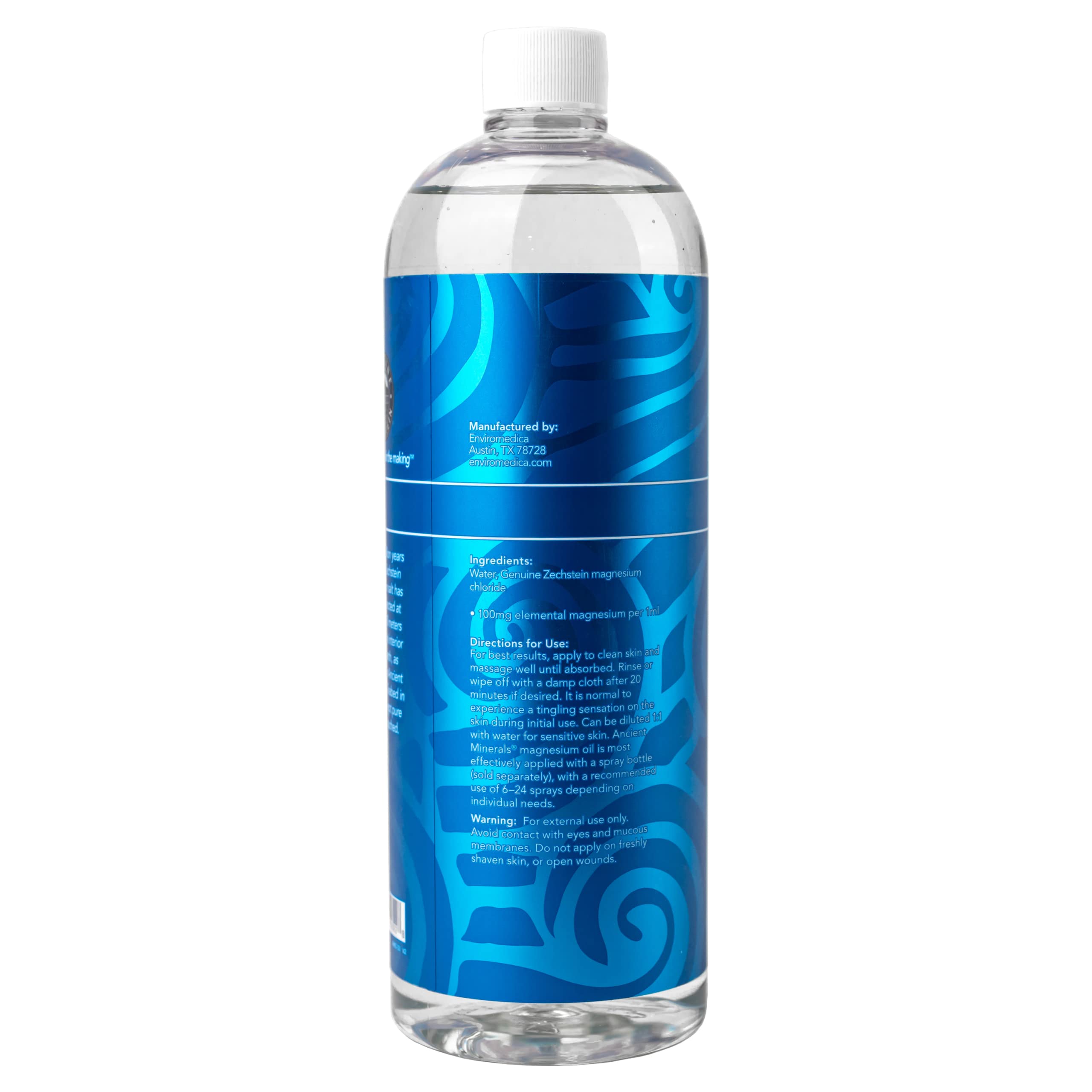 Ancient Minerals zechstein magnesium chloride detail emphasizing premium concentration.