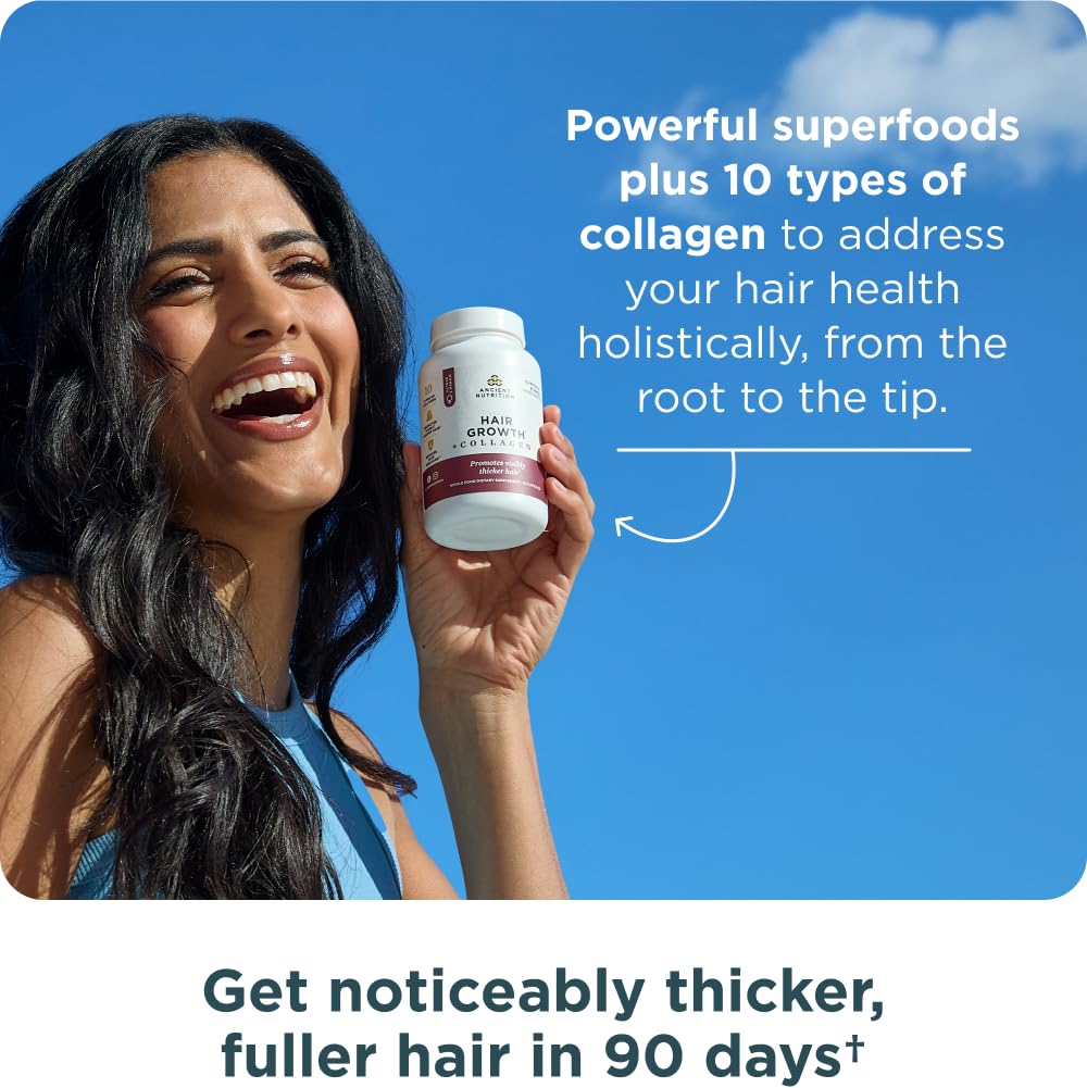 Ancient Nutrition superfoods saw palmetto and chaste tree berry blend for hair strength.