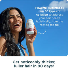 Ancient Nutrition superfoods saw palmetto and chaste tree berry blend for hair strength.