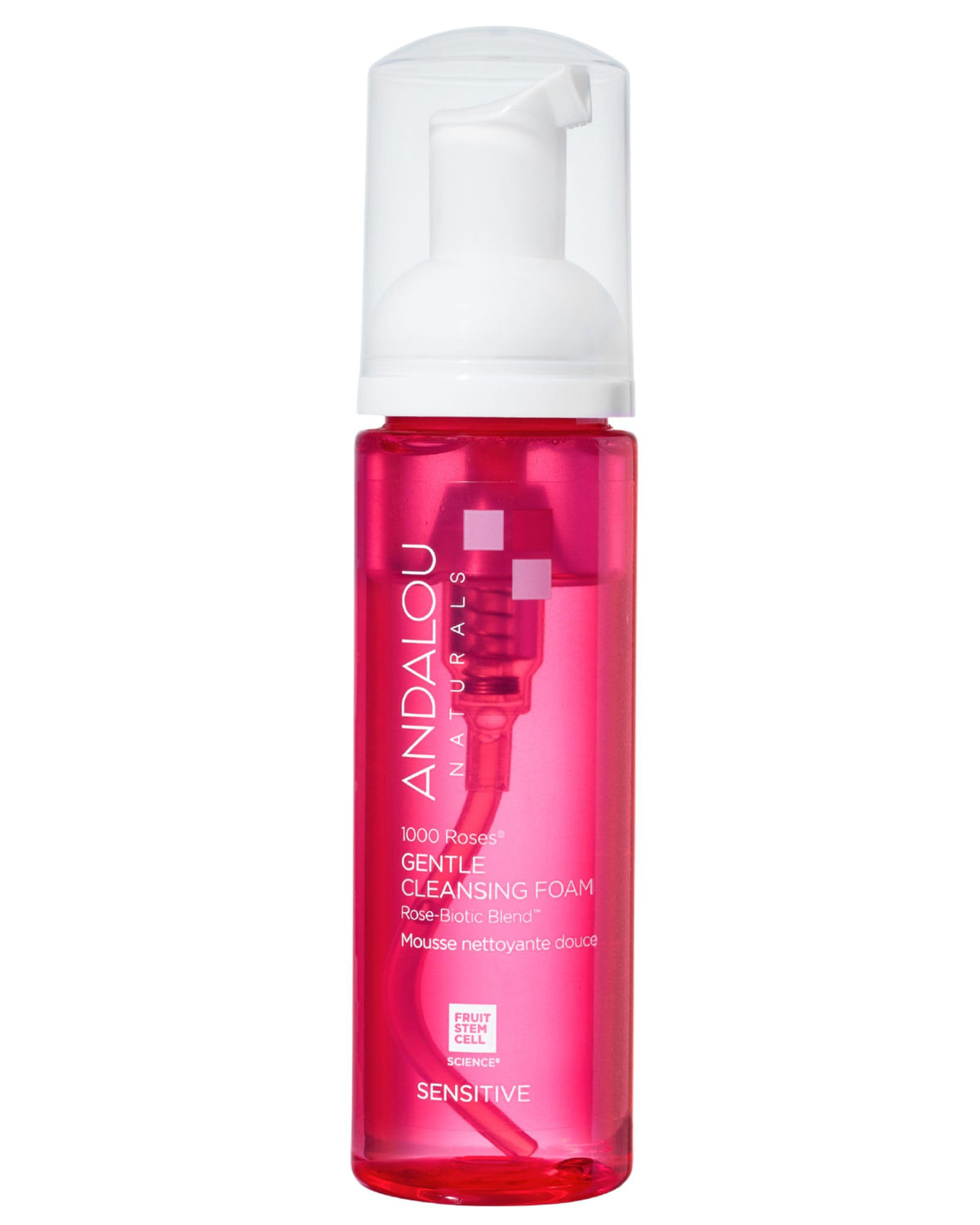 Espuma limpiadora suave de Andalou Naturals limpia sin resecar la piel.