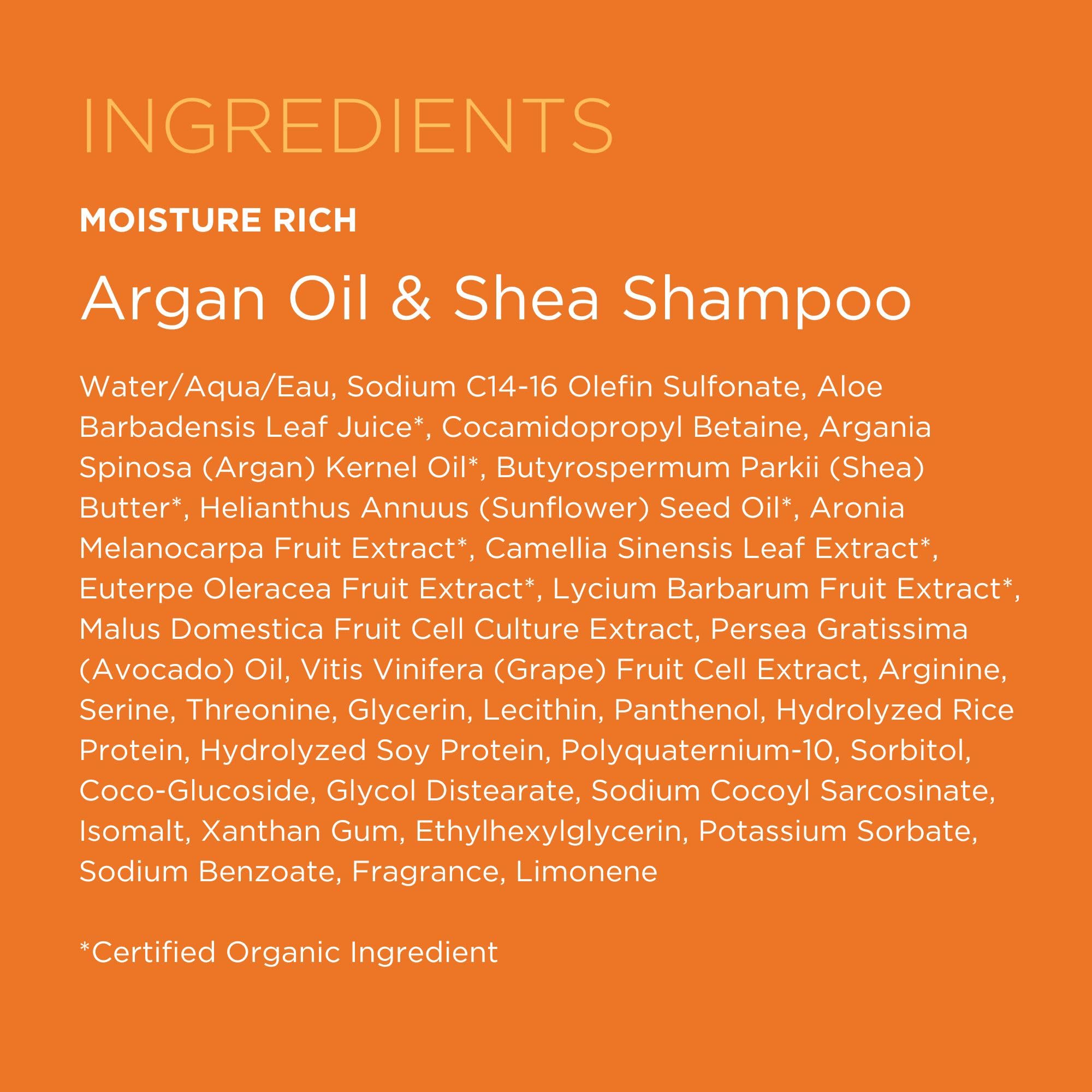 Andalou Naturals Champú Argán y Karité, aceite de argán visible, nutre cada hebra.