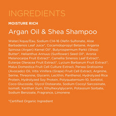 Andalou Naturals Champú Argán y Karité, aceite de argán visible, nutre cada hebra.