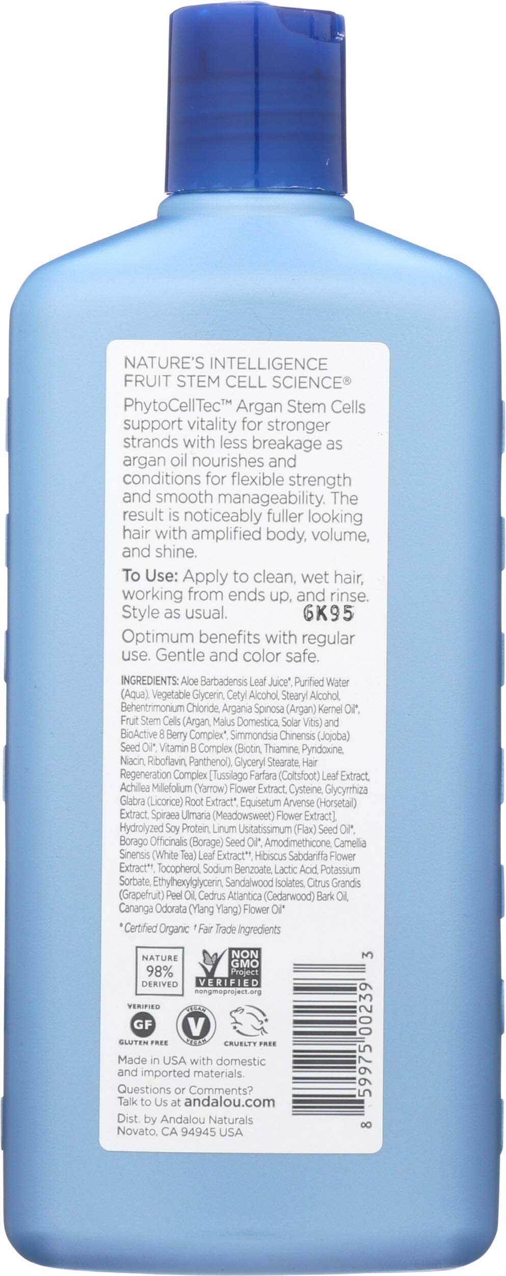 Argán visible en ingredientes para hidratar y fortalecer el cabello.