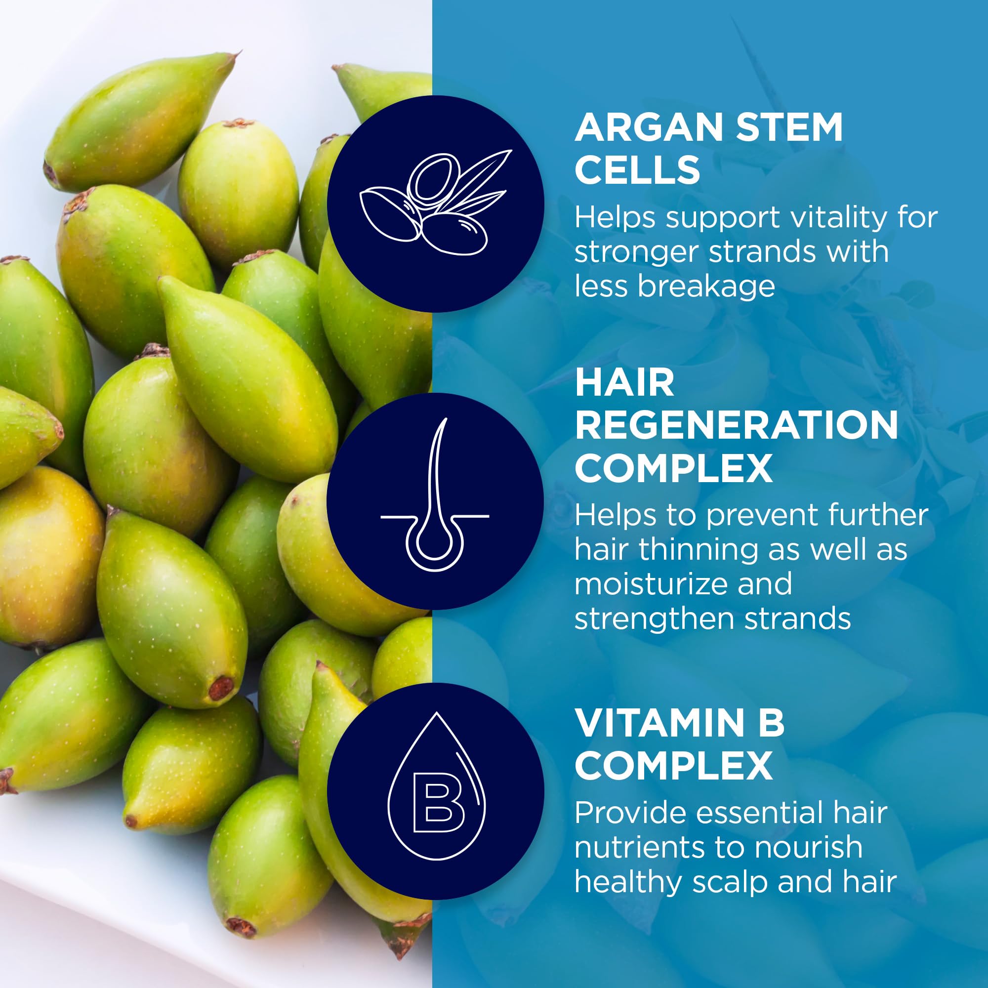 Cruelty-free logo alongside Andalou Naturals Argan Stem Cell Shampoo packaging.