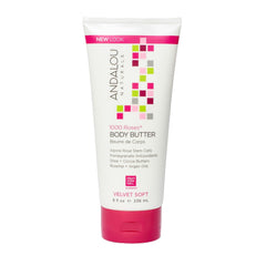 Andalou Naturals Body Butter 1000 Roses packaging for nourishing dry skin